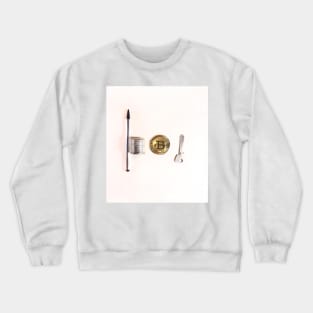 Bitcoin coin and blockchain. Concept of mining business, wealth, miner, cryptocurrency, success Crewneck Sweatshirt